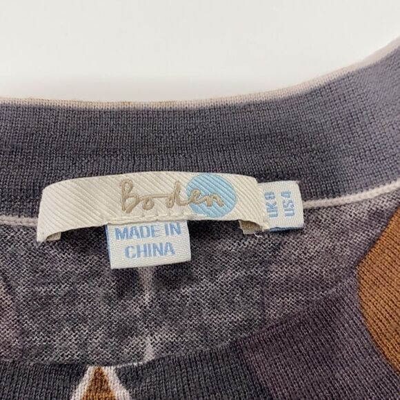 Boden Modern Print Lightweight Wool Crewneck Sweater Size 4 - Picture 6 of 8
